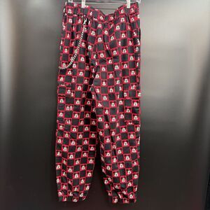 Disney Cargo Pants Mens Size L US Micky Mouse Embellished Elastic Waist Cuffs